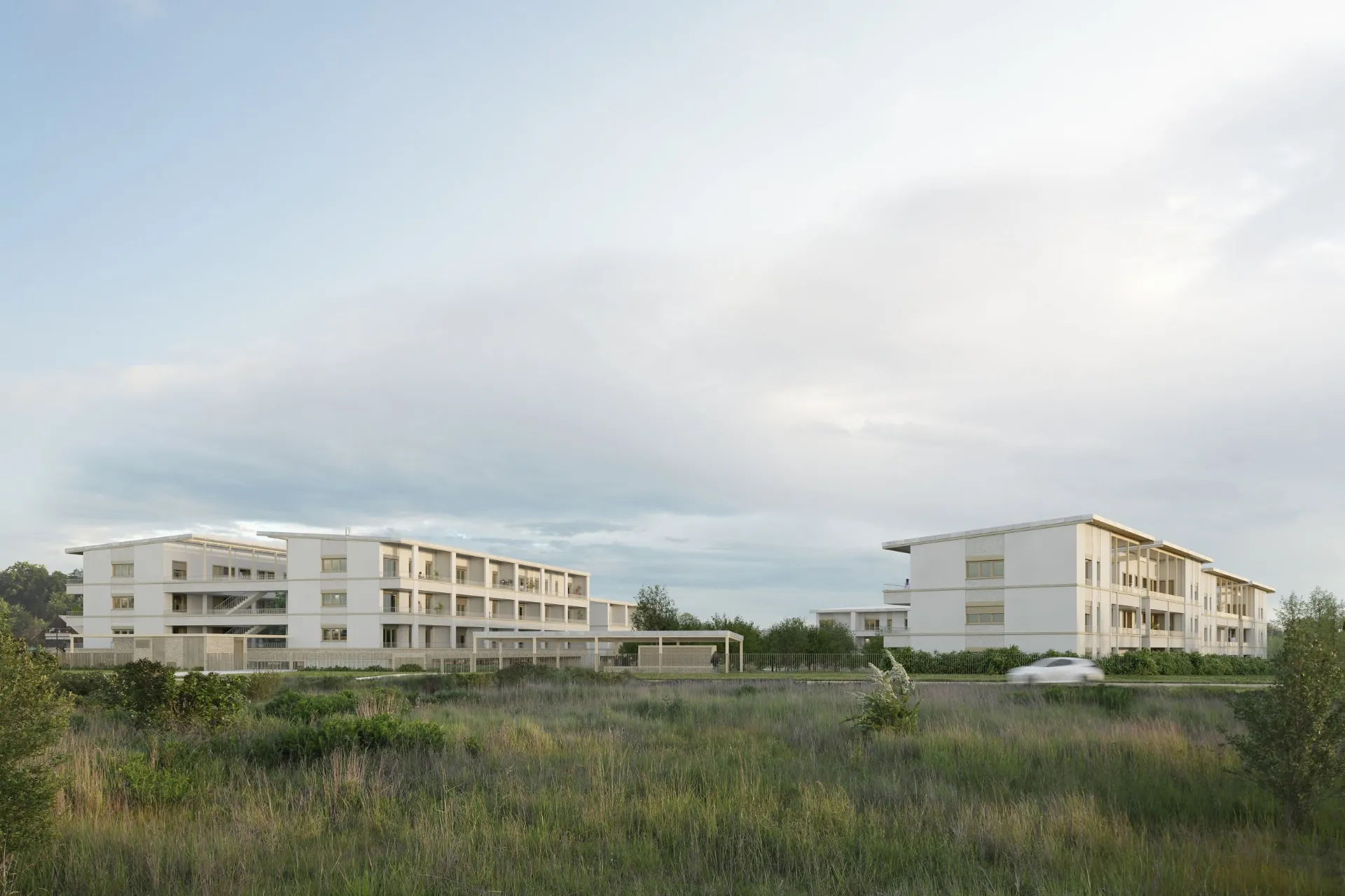 Bâtiments résidentiels dans la prairie, Chanteloup